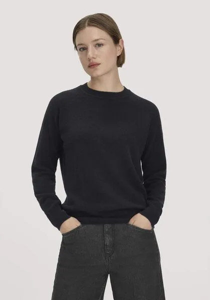 hessnatur hessnatur Strick Pullover Relaxed aus Cashmere mit Recycling-Anteil, Schwarz, – Produktbild 1 von 4