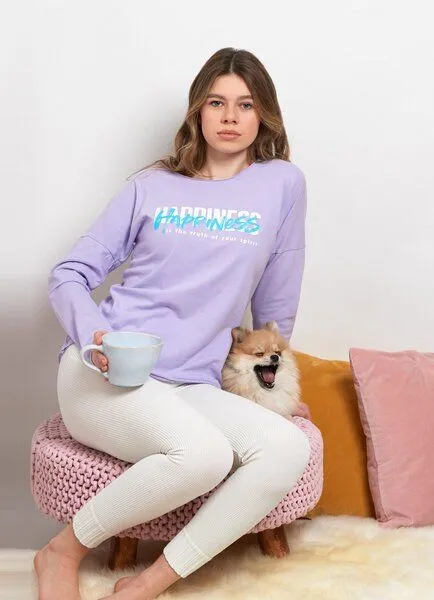 SPARKLES OF LIGHT SPARKLES OF LIGHT Yoga Shirt | HAPPINESS, Lila, – Produktbild 3 von 3