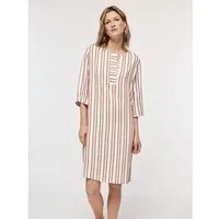 LANIUS LANIUS Kaftankleid aus LENZING ECOVERO mit Leinen, Rot (off white/rosewood), – Produktbild 1 von 1