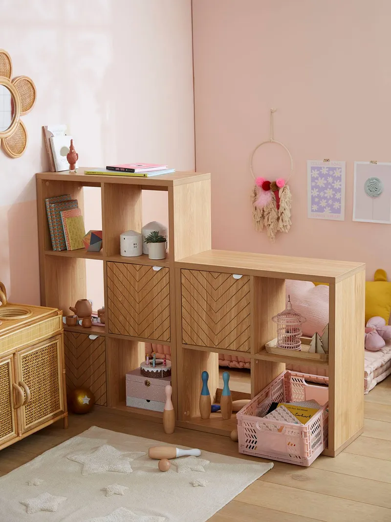 Vertbaudet Tür für Kinderzimmer Regal CHEVRONS, Braun, – Produktbild 2 von 4