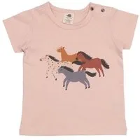 Walkiddy T-Shirt Altrosa Pferde-Frontprint Bio-Baumwolle GOTS – Walkiddy – Produktbild 1 von 1