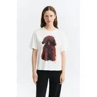 thinking mu Thinking MU Damen vegan T-Shirt Lucia Haustierporträt Weiß – Produktbild 1 von 1