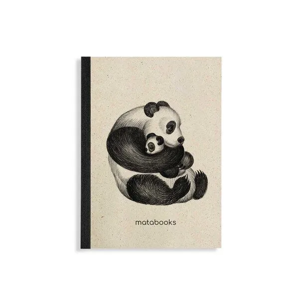 matabooks® matabooks® Nachhaltiges A6 Notizbuch/Journal/Schreibblock aus Graspapier – Dahara, Panda, – Produktbild 1 von 3