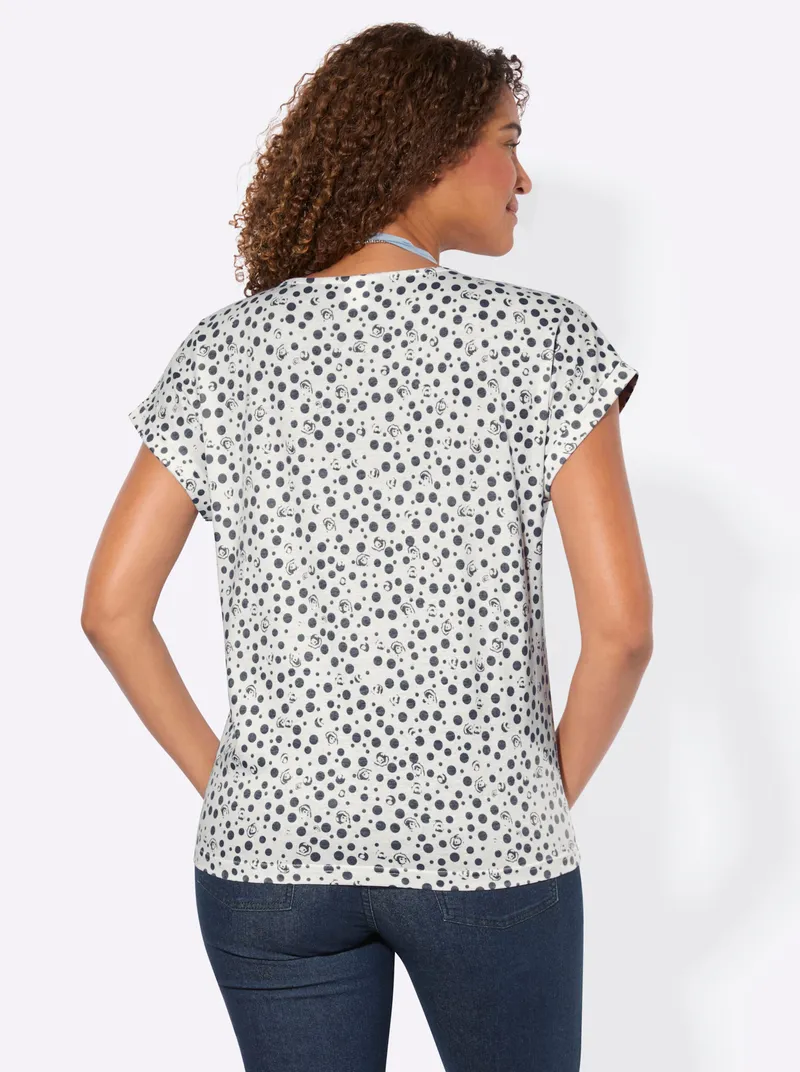 Witt Print-Shirt marine-ecru-bedruckt, Marine-ecru-bedruckt, – Produktbild 2 von 2