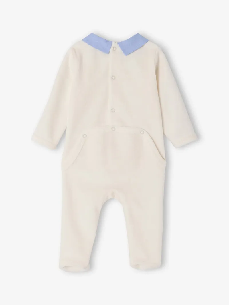Envie De Fraise 2er-Pack Baby Samt-Schlafanzüge mit Fuß ENVIE DE FRAISE personalisierbar, Wollweiß, – Produktbild 4 von 4