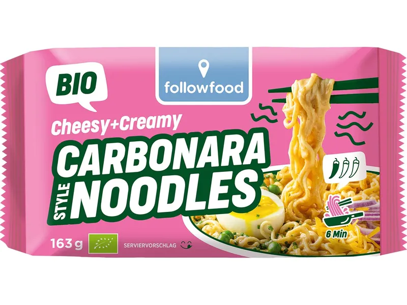 followfood followfood Bio-Instant-Gericht Carbonara Style Nudeln "Cheesy + Creamy", 163 g – Produktbild 1 von 1