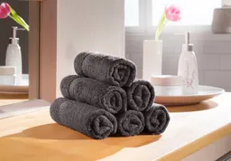 OTTO home Gästehandtücher Juna, als Set und Serie erhältlich, 6 Gästetücher, 30x50cm, Walkfrottee (6-St), 100% Baumwolle, mit Bordüre, Uni-Farben, weich – Produktbild 1 von 1
