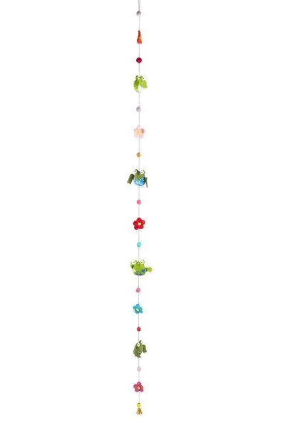 short'n'pietz short'n'pietz Langes Mobile mit Fröschen und Blumen, handgefilzt – Produktbild 1 von 4