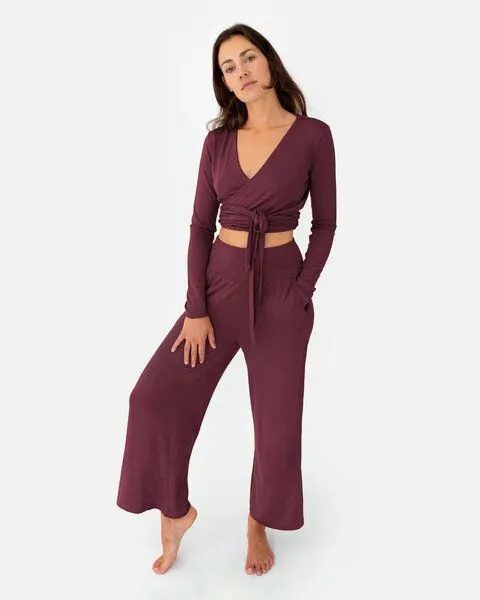 Lotuscrafts Lotuscrafts Amina Wrap Top, Dark cranberry, – Produktbild 4 von 4