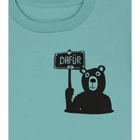 päfjes päfjes Der Bär ist DAFÜR! Du auch? - Kinder T-Shirt aus Bio Baumwolle Fair - Siebdruck, Teal monstera (mint), – Produktbild 1 von 1
