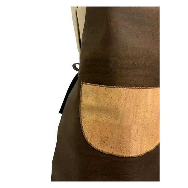 Kork-Deko Kork-Deko Schürze aus Korkstoff – dunkelbraun mit Tasche, wasserabweisend, verstellbar – Produktbild 3 von 7