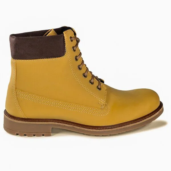 Fairticken Fairticken Gefütterte vegane Stiefel Unisex BEJA aus "NoBuck" (Microfaser), Hellbraun, – Produktbild 3 von 4