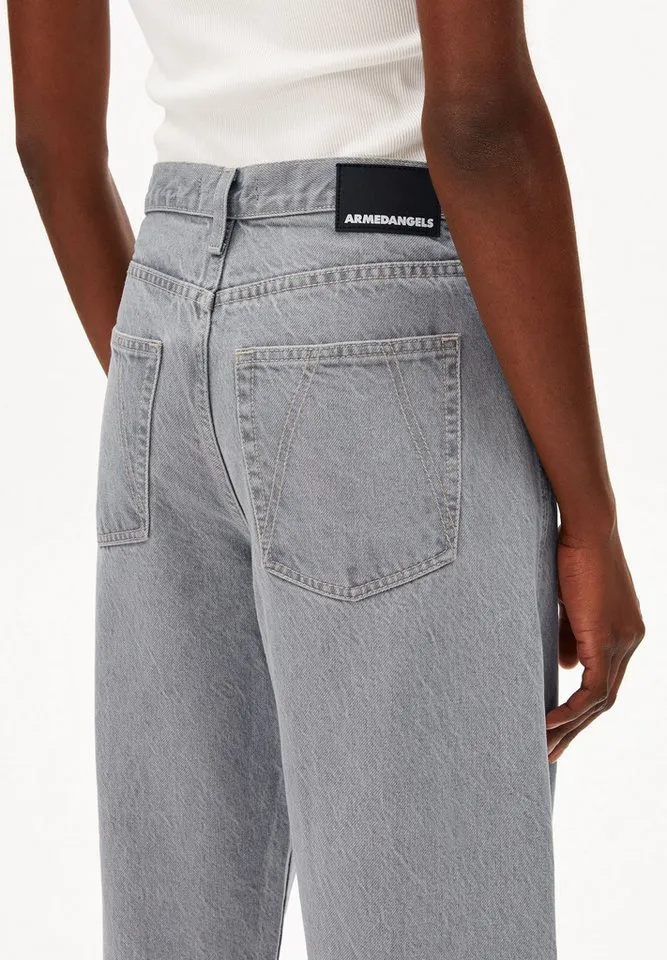 ARMEDANGELS ARMEDANGELS Weite Jeans BAARLY BARREL Barrel Leg Jeans (Non-Stretch, Loose Fit) High waist, Grau, – Produktbild 3 von 5