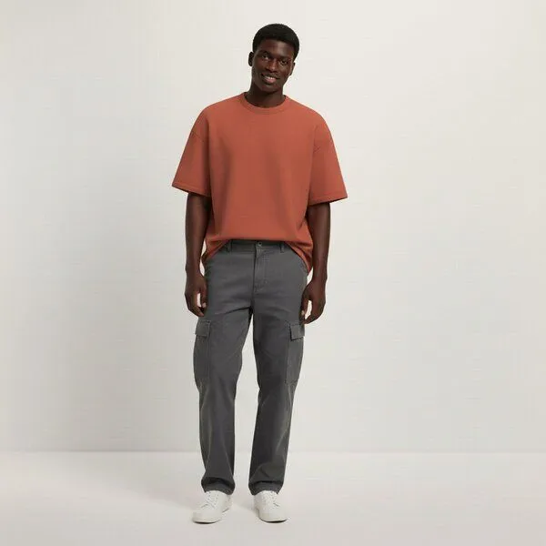 YTWOO YTWOO Oversize T-Shirt French Terry Ultraheavy, Burnt brick, – Produktbild 2 von 3
