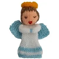 El Puente El Puente Gestrickte Fingerpuppe "Engel" | Fair Trade & Handmade aus Peru – Produktbild 1 von 1