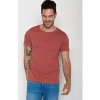 GreenBomb GREENBOMB Basic Guide - Sportliches T-Shirt aus Bio-Baumwolle / GOTS / Fair & Vegan, Rot (sonnenuntergangsrot), – Produktbild 1 von 1