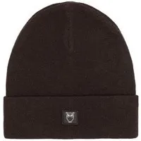 KnowledgeCotton Apparel KnowledgeCotton Apparel Mütze - LEAF Beanie organic wool - GOTS, Braun (chocolate-torte), – Produktbild 2 von 3