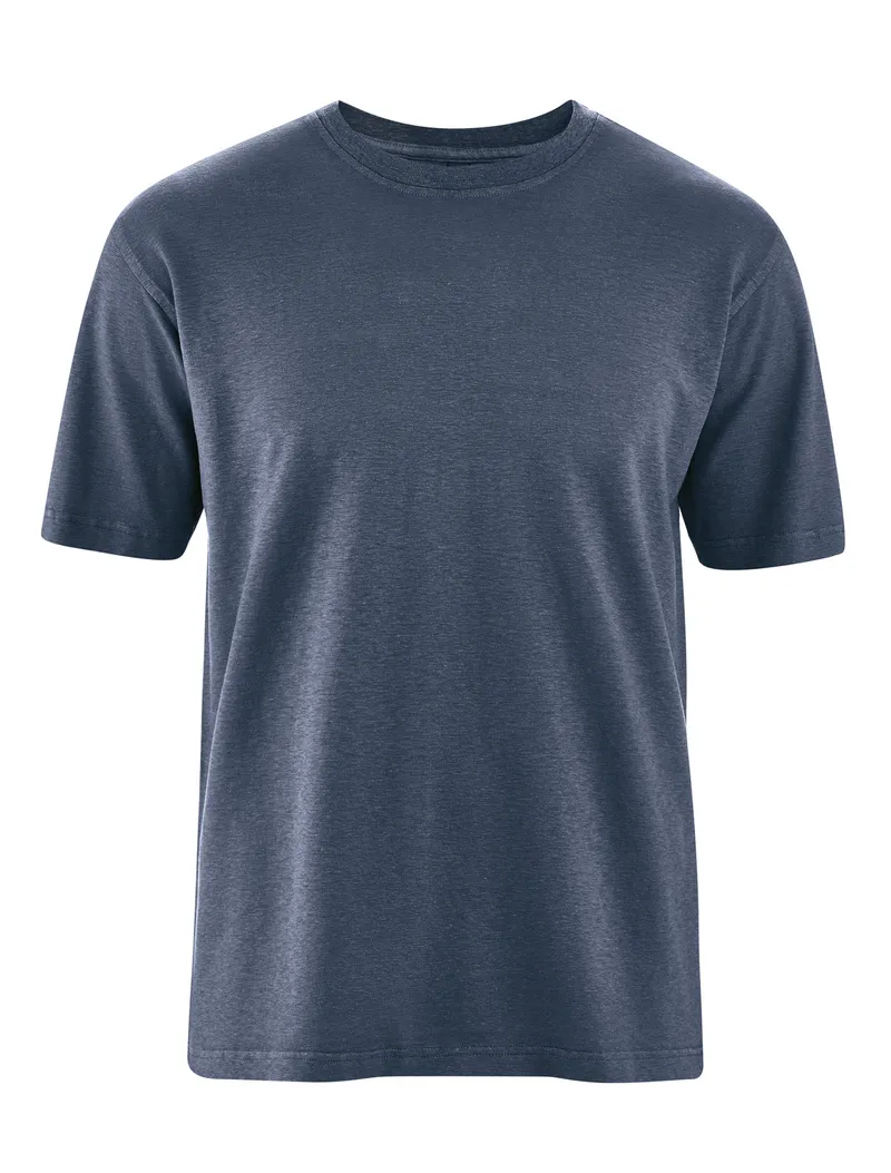 HempAge Hempage Herren vegan T-Shirt Basic Wintersky Blau, Blau, – Produktbild 1 von 2