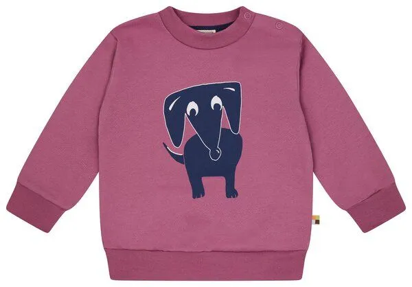 loud + proud loud + proud Babys & Kinder Sweatshirt mit Druckmotiv, GOTS-zertifiziert, Grape(rosa), – Produktbild 1 von 3