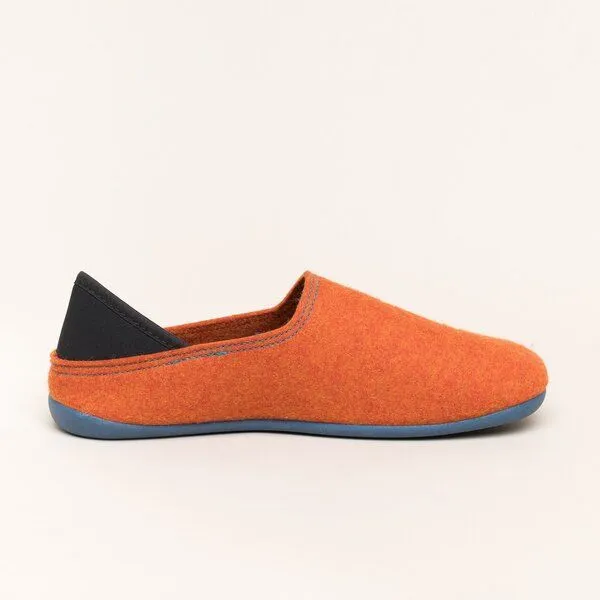 Gottstein Gottstein Filzhausschuh Wool Slip-On aus 100% Schurwolle - für Damen & Herren - Rutschfeste Gummisohle, Orange, – Produktbild 3 von 4