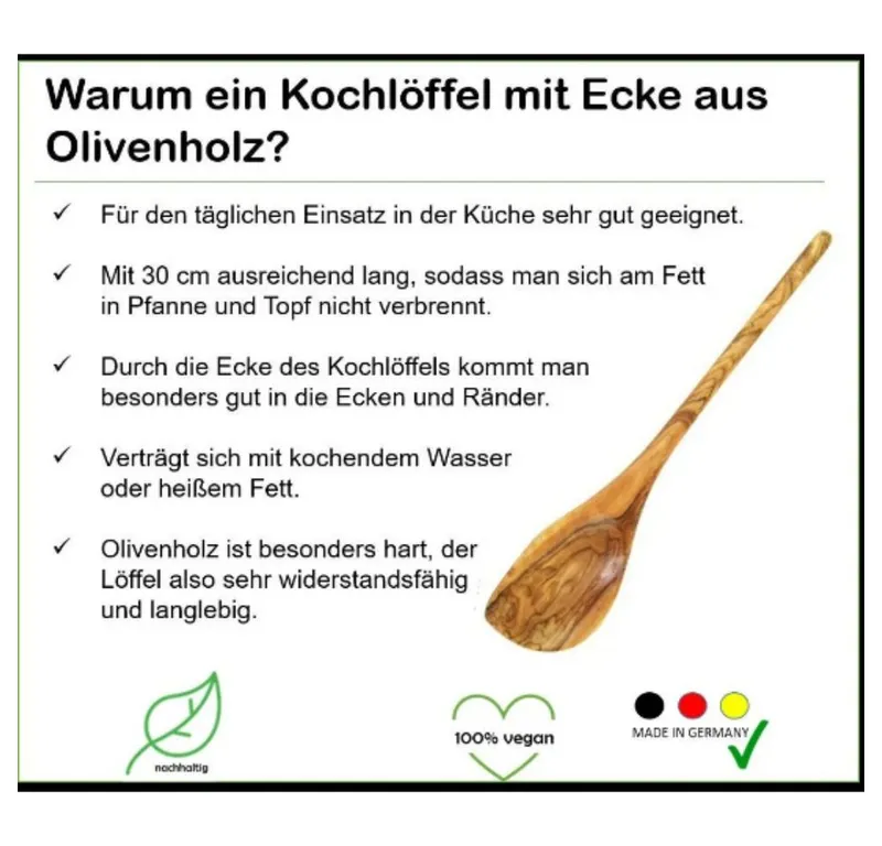 Olivenholz erleben Olivenholz erleben Kochlöffel mit ECKE aus Olivenholz – Produktbild 7 von 8