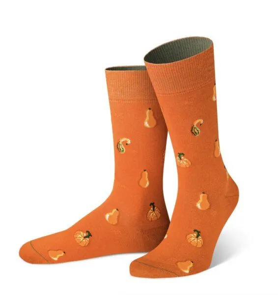 von Jungfeld von Jungfeld Orange Socke mit Kürbismotiv - Herren – Produktbild 1 von 2