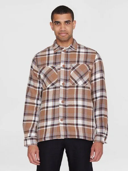 KnowledgeCotton Apparel KnowledgeCotton Apparel Kariertes Overshirt CHECKED aus Bio-Baumwolle, Braun (brown check), – Produktbild 1 von 4
