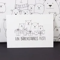Bow & Hummingbird Bow & Hummingbird Postkarte "Ein bärenstarkes Fest" – Produktbild 1 von 1