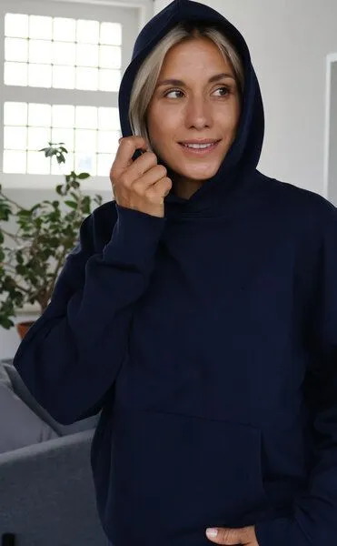 Kultgut Kultgut Weich & Kuschelig- Biofair- Goodness Oversize-Hoodie / Marie, Dunkelblau, – Produktbild 3 von 3