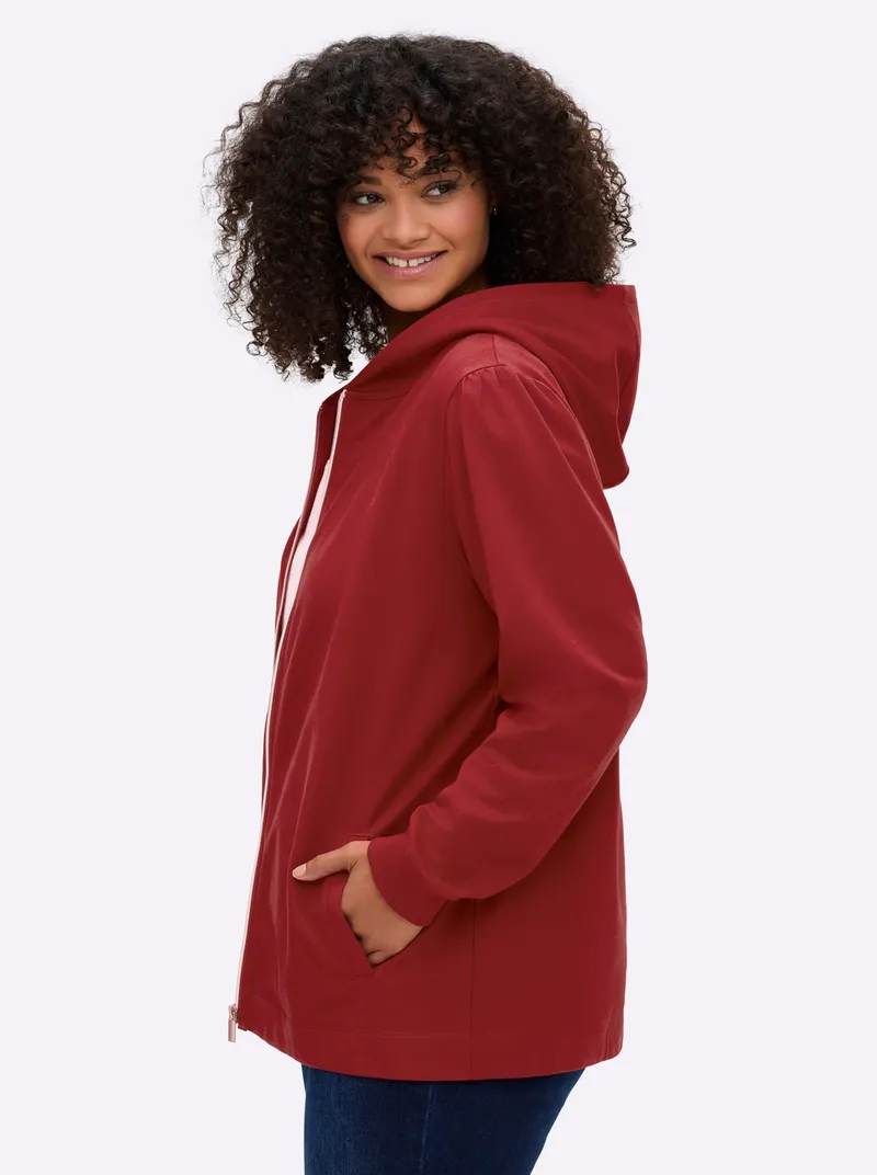 sheego Sweatjacke, Kirsche, – Produktbild 2 von 2