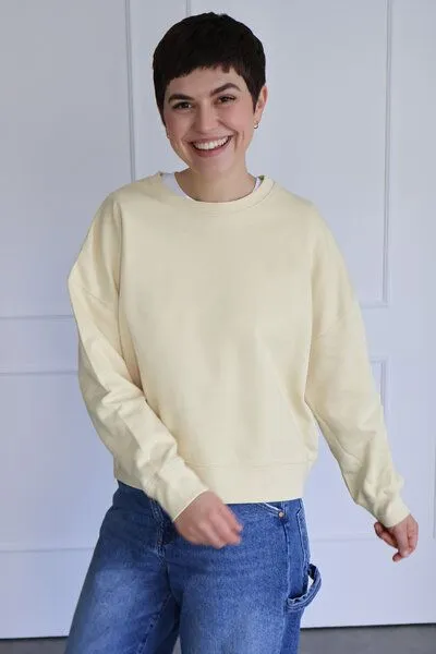 Kultgut Kultgut Goodness Sweater 100% Bio-Baumwolle - Ein schöner Allrounder im Boxistyle, Hellgelb, – Produktbild 4 von 4