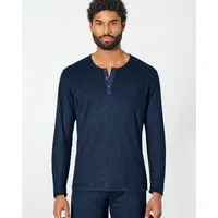 HempAge HempAge Herren Langarm-Shirt Hanf/Bio Baumwolle, Navy, – Produktbild 1 von 2