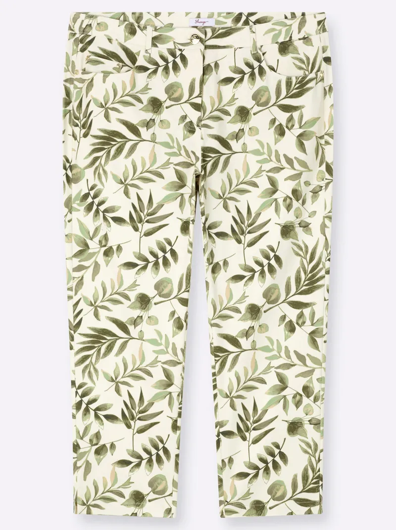 sheego Druckhose, Champagner-pistazie-gemustert, – Produktbild 1 von 2