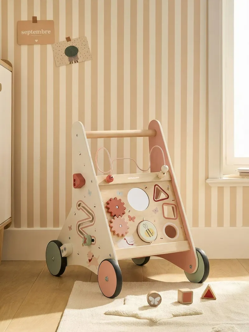Vertbaudet Vertbaudet Activity-Lauflernwagen mit Bremsen, Rot cherry, – Produktbild 1 von 4