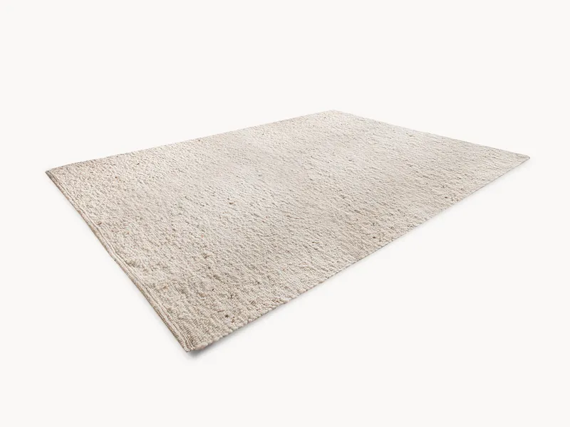 allnatura Schurwollteppich "Terra" | 60x120 cm, Naturweiß, – Produktbild 1 von 2