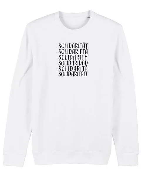 Human Family Human Family Bio Unisex Rundhals-Sweatshirt - "Switch - Solidarity", Weiss, – Produktbild 1 von 4