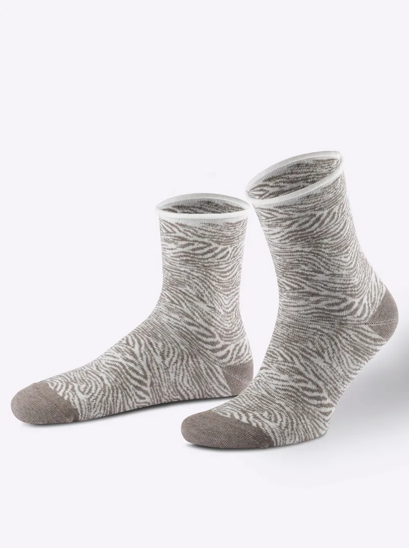 wäschepur Damen-Socken camel-gemustert, Camel-gemustert, – Produktbild 2 von 2