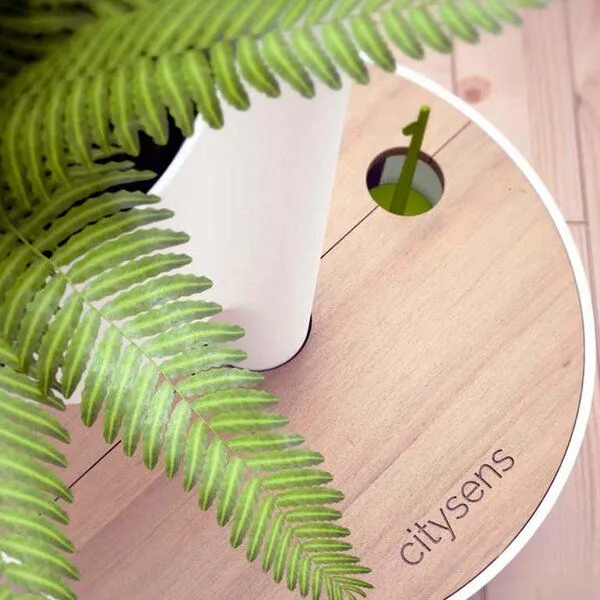 CitySens CitySens vertikaler Blumentopf mit automatischer Bewässerung 3 Blumentöpfe, Weiss, – Produktbild 3 von 4