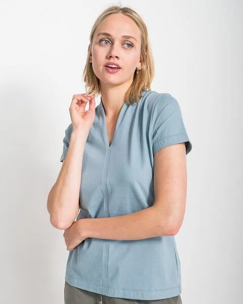 Alma & Lovis Alma & Lovis Kurzarmshirt aus Bio-Baumwolle | Short Kelch, Hellblau, – Produktbild 1 von 4