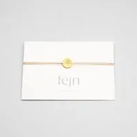 fejn jewelry fejn jewelry Armband 'satin disc' mit farbigen Textilband, Gold, – Produktbild 1 von 8