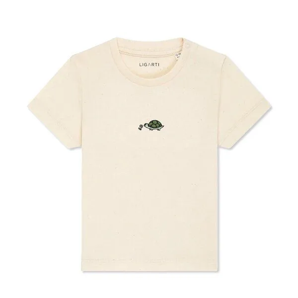 LIGARTI LIGARTI Babyshirt - Lars die Schildkröte, Sand, – Produktbild 1 von 3
