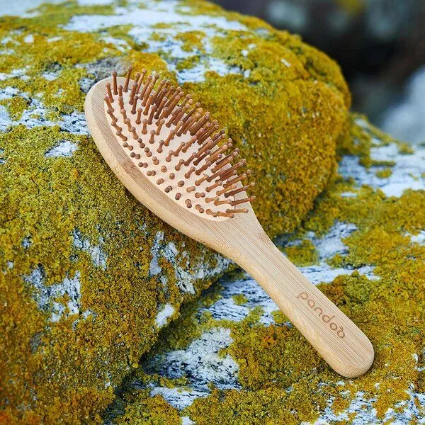 pandoo pandoo Bambus Haarbürste mit Naturborsten | vegan & plastikfrei – Produktbild 2 von 4