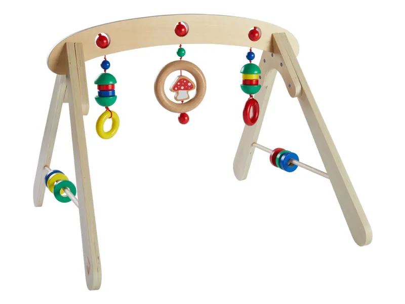 Pinolino Pinolino Ahorn massiv Holz Baby Trapez 56 x 60 x 45 cm, Natur, mehrfarbig, – Produktbild 1 von 2