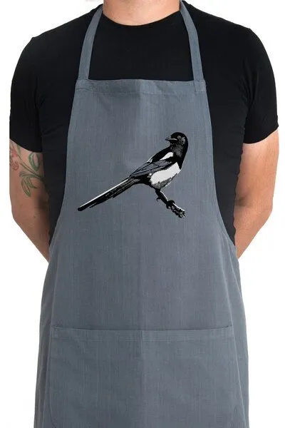 Hirschkind Hirschkind Bio- & Fair-Trade-Schürze "Elster" handgewebt, Grau, – Produktbild 3 von 3