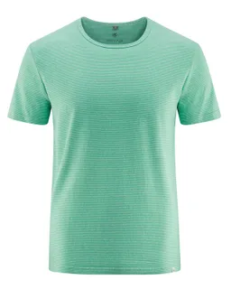 HempAge Hempage Herren vegan Hemd Gestreift Miami Grün Naturfarben – Produktbild 1 von 1