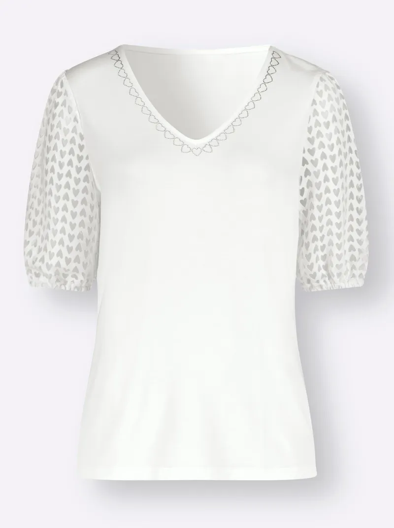 Witt V-Shirt ecru, Ecru, – Produktbild 1 von 2