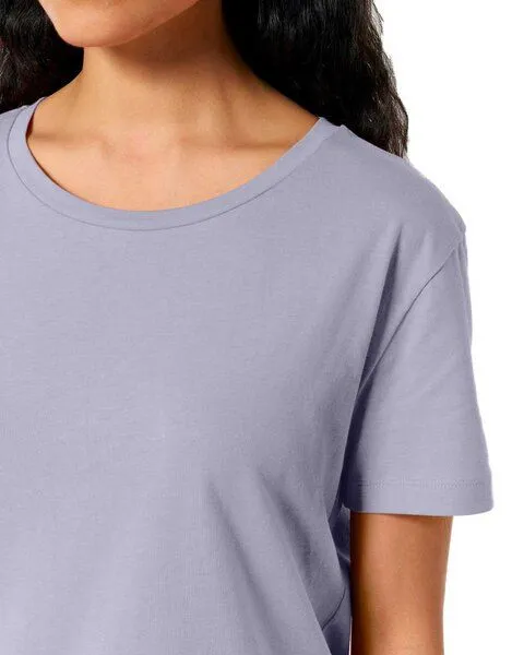 YTWOO YTWOO Damen-Scoop-Neck-T-Shirt aus Bio-Baumwolle, Lila, – Produktbild 3 von 4