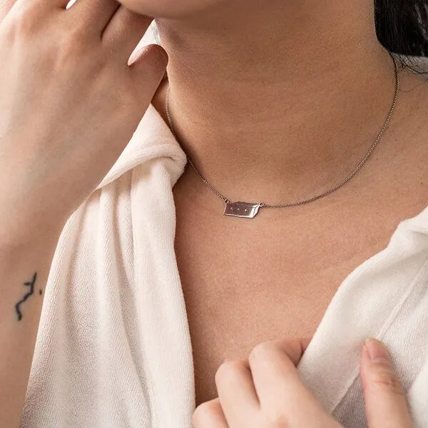 Eppi Eppi Kette aus Silber mit einem Kasten Der Kleine Prinz, Gelb, – Produktbild 3 von 4