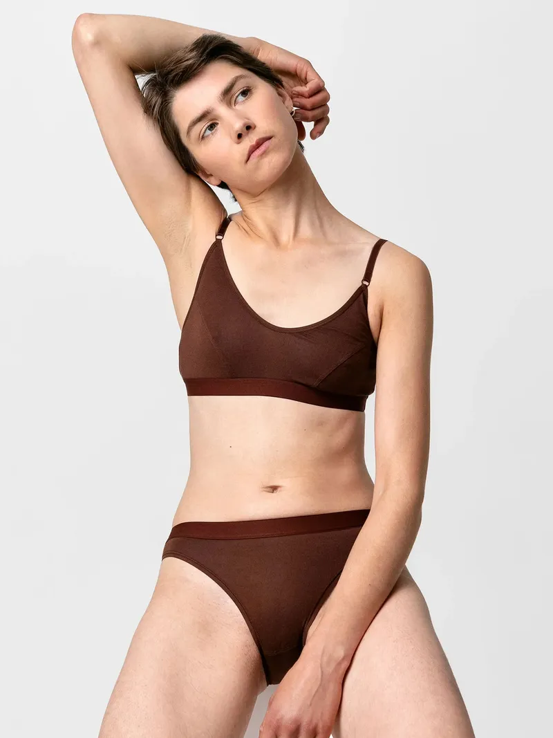 erlich textil erlich textil Edith bügelloses Bustier aus weichem Modal, Umbra, – Produktbild 1 von 7