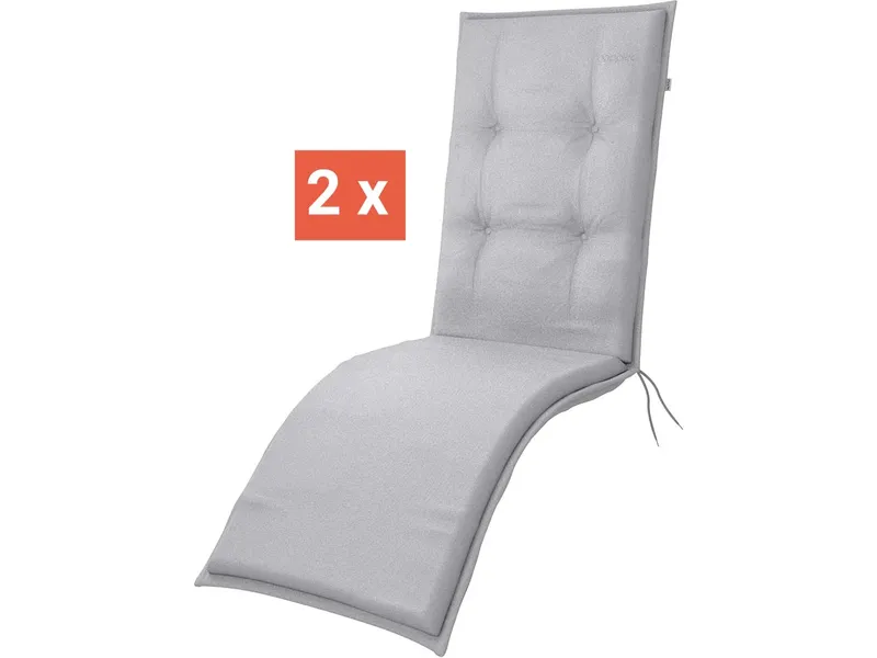 Doppler doppler Auflage "STAR" für Relaxliege, 2er-Pack, 170 x 48 x 6 cm, Polyester, grau – Produktbild 1 von 1